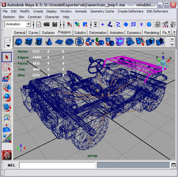 Maya rigged jeep picture